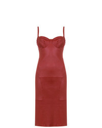 Red Leather Sheath Dress