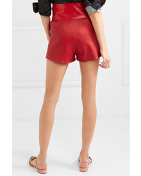 Valentino Bow Detailed Leather Shorts
