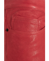 Frame Le Skinny Stretch Leather Pants Red
