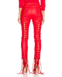 Unravel Leather All Over Lace Up Skinny Pants