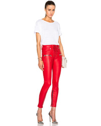 Unravel Lace Front Leather Skinny Pants