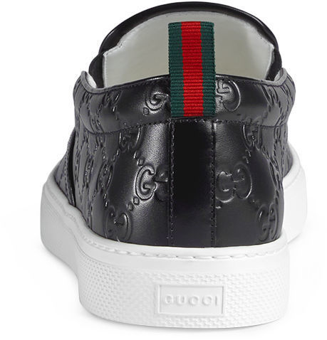 Gucci Men's Dublin Signature Leather Slip-On Sneakers