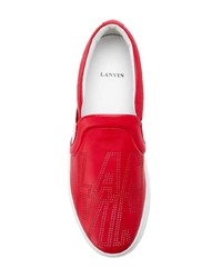 Lanvin Embossed Slip On Sneakers