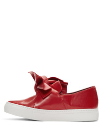 Cédric Charlier Red Bow Slip On Sneakers