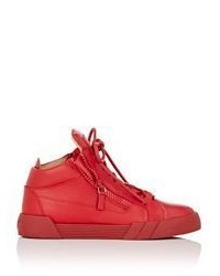 Giuseppe Zanotti Double Zip Mid Top Sneakers Red