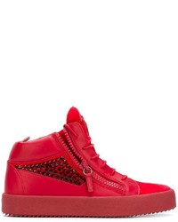 Giuseppe Zanotti Design Crystal Embellished Mid Top Sneakers