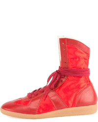 Maison Margiela Leather Boxing Sneaker Red