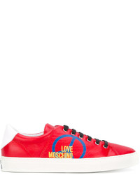 Love Moschino Logo Print Lace Up Sneakers