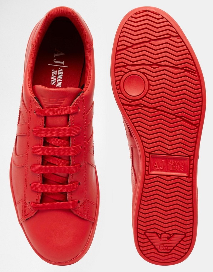 red armani shoes