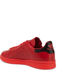 adidas Originals Raf Simons Stan Smith Perforated Leather Sneakers Red