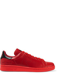 adidas Originals Raf Simons Stan Smith Perforated Leather Sneakers Red