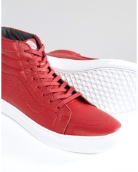 Vans Sk8 Hi Cup Leather Sneakers In Red Va2z5x1ed