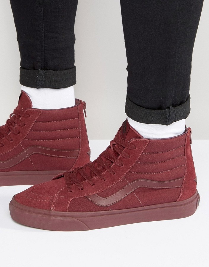 Abundancia guardarropa microscópico Vans Sk8 Hi Zip Leather Sneakers In Red V004kyjuw, $91 | Asos | Lookastic