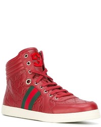 Gucci Web Detail Hi Top Sneakers