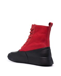 Ambush Leather Mix Hi Top Sneaker Red Black