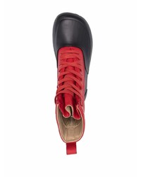 Ambush Leather Mix Hi Top Sneaker Red Black