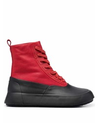 Ambush Leather Mix Hi Top Sneaker Red Black