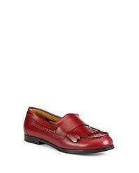 See by Chloe Leather Fringe Loafers Bordeaux