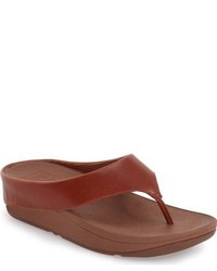 Red Leather Thong Sandals
