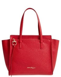 Salvatore Ferragamo Amy Leather Tote Red