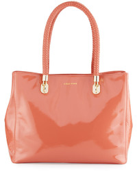 Cole Haan Benson Patent Leather Tote Bag Coral