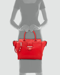 Milly Bradley Leather Tote Bag Red