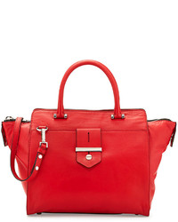 Milly Bradley Leather Tote Bag Red