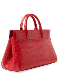 Cabas Rive Gauche Small Embossed Leather Tote