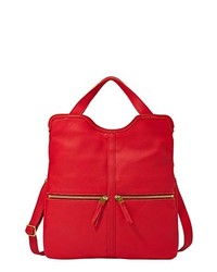 Fossil Erin Foldover Tote Real Red