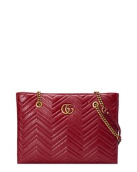 Gucci Gg Marmont 20 Matelasse Medium Leather Eastwest Tote Bag