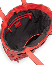Neiman Marcus Greta North South Pocket Tote Bag Red
