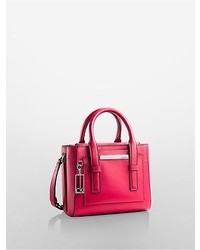 Calvin Klein Kenner Leather Studio Tote Red Rock