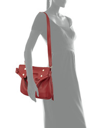 Foley + Corinna Lady Fold Over Leather Tote Bag Rouge