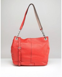 Calvin Klein Leather Tote With Chain Detail Handle