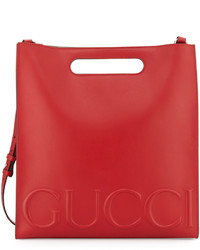 Gucci Linea Xl Leather Tote Bag Red
