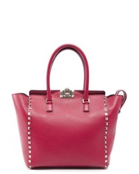 Valentino Pre Owned Leather Double Handle Rockstud Tote Bag