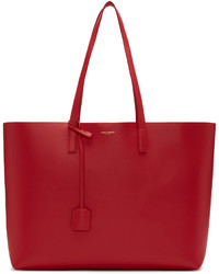 Saint Laurent Red Large Shopping Tote Bag