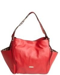 Burberry Red Leather Canterbury Bucket Tote