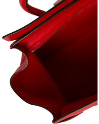 Red Leather Luggage Tote Mini