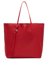 Alexander McQueen Red Leather Skull Tote Bag