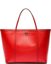 Dolce & Gabbana Red Leather Tote Bag