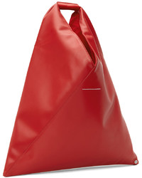 MM6 MAISON MARGIELA Red Medium Faux Leather Triangle Tote