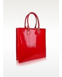 L.a.p.a. Ruby Red Patent Leather Tote Bag
