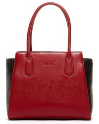 Susu Jody Two Tone Leather Bag Red Shoulder Tote