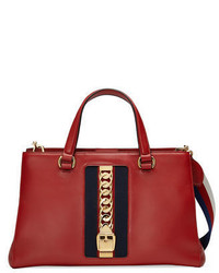 Gucci Sylvie Large Leather Tote Bag