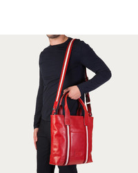 Bally Tacilo Red Leather Tote Bag
