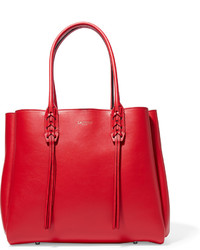 Lanvin The Shopper Small Leather Tote Red