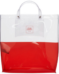 Opening Ceremony Transparent Red Large Colorblock Shopping Tote