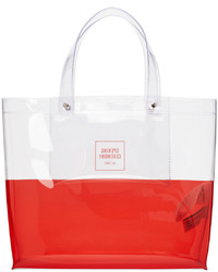 Opening Ceremony Transparent Red Medium Colorblock Shopping Tote