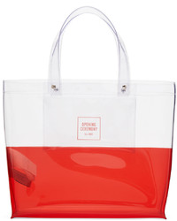 Opening Ceremony Transparent Red Medium Colorblock Shopping Tote